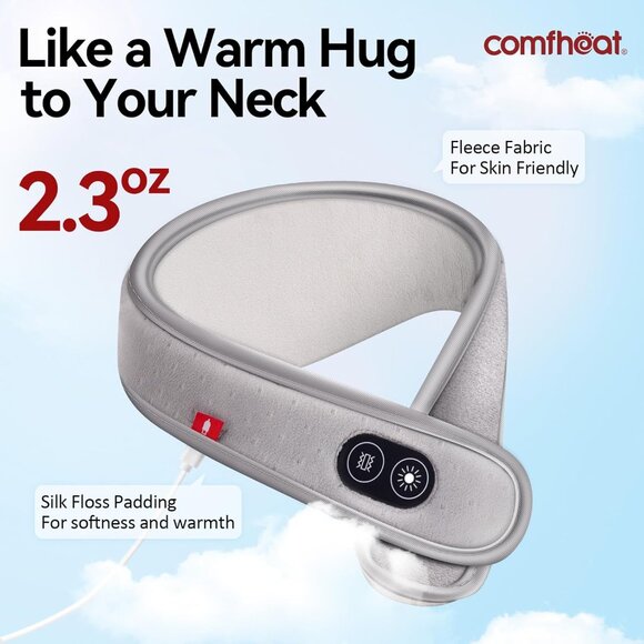 Neck Heating Pad with Vibration Massage USB Heated Wrap Soft Warmer Auto Off - Picture 5 of 6